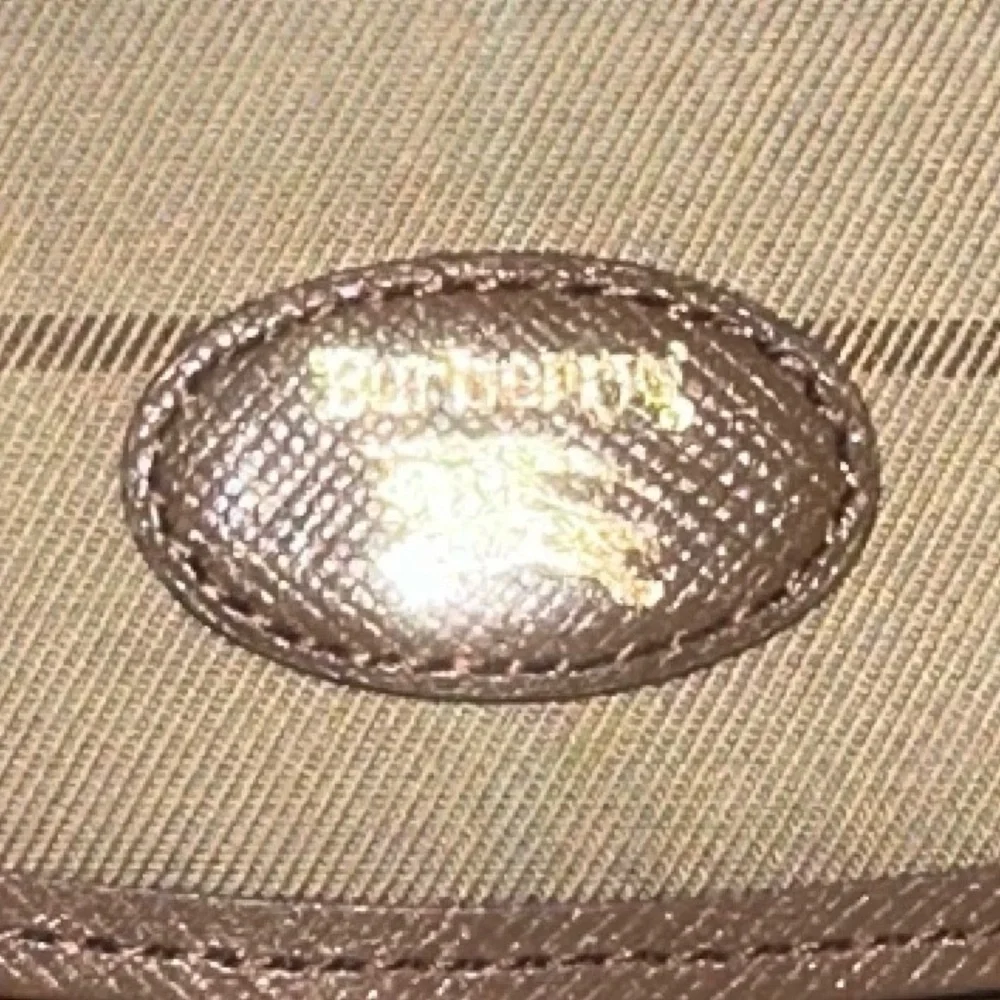 BURBERRYS Vintage Nova Check Canvas Leather Bi-Fold Compact Wallet